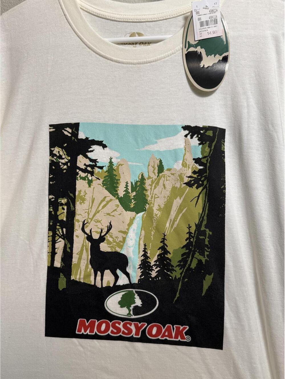 Mossy Oak Staghorn Graphic T-Shirt White Size Large